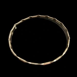 Silver Hammered Slim Bangle Bracelet